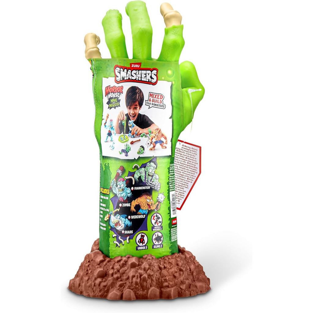 Smashers Horror House Dissect Skeleton Hand Playset with Over 10 Surprises, Build and Create Monster Figures, Slime