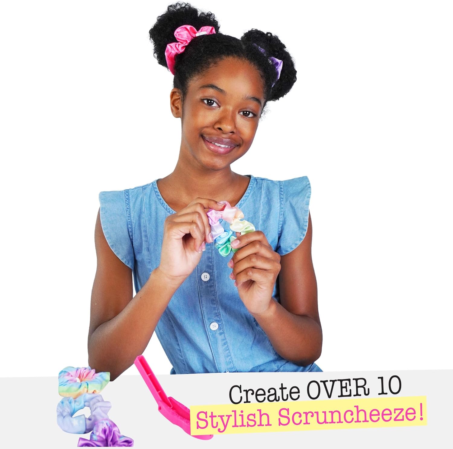 WeCool ILY Activity Kings Scruncheeze DIY Scrunchie Making Kit - Unicorn Theme, Modern Style, Sewing Craft Kit for Teens &amp; Adults, Non-Foldable