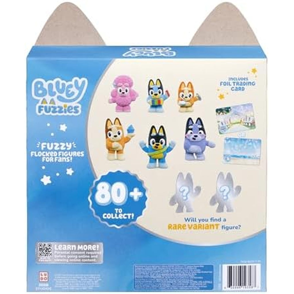 Bluey Fuzzies Deluxe Figure Pack. with 6 Specially Flocked Collectible Mini
