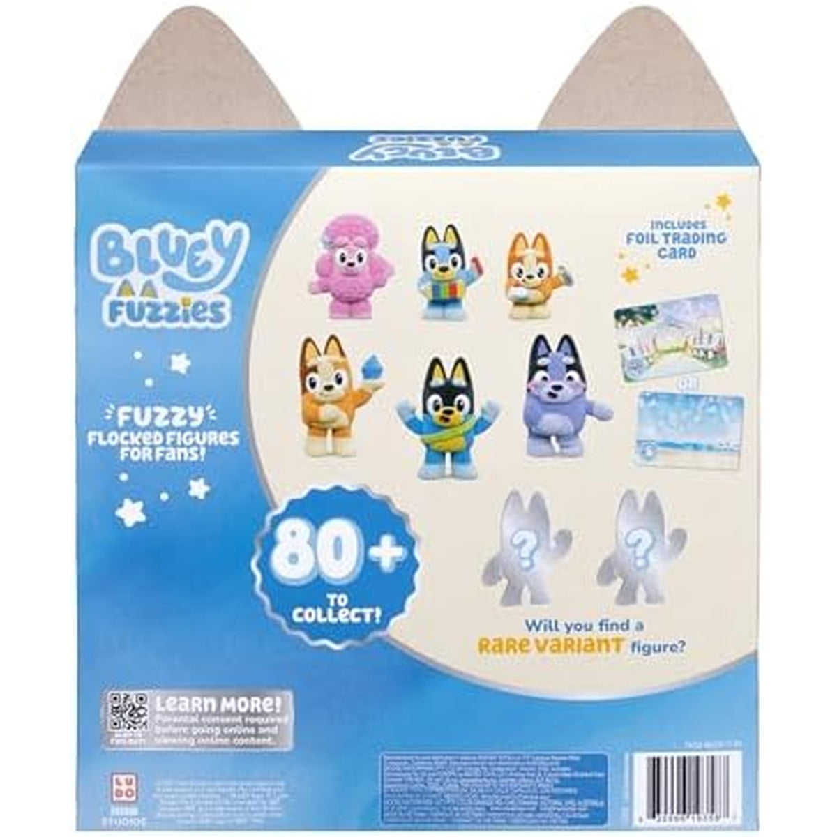 Bluey Fuzzies Deluxe Figure Pack. with 6 Specially Flocked Collectible Mini