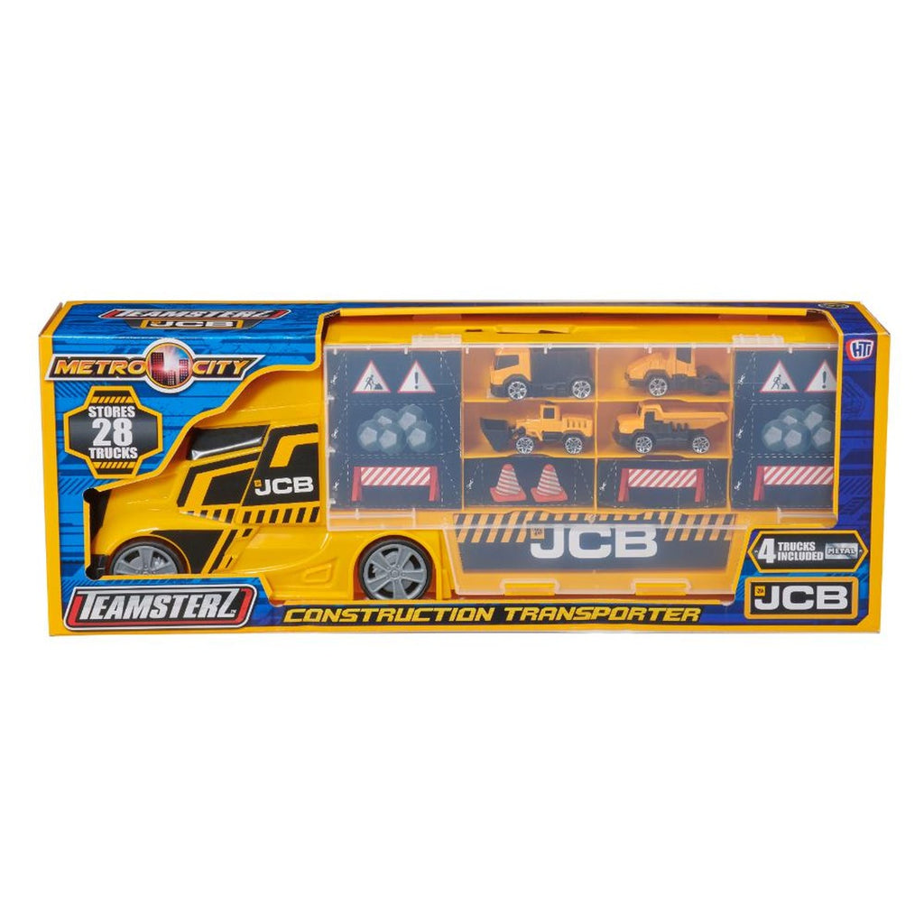 Teamsterz - Jcb Medium Construction Transporter With 4 Die-cast Construction Playset Truck