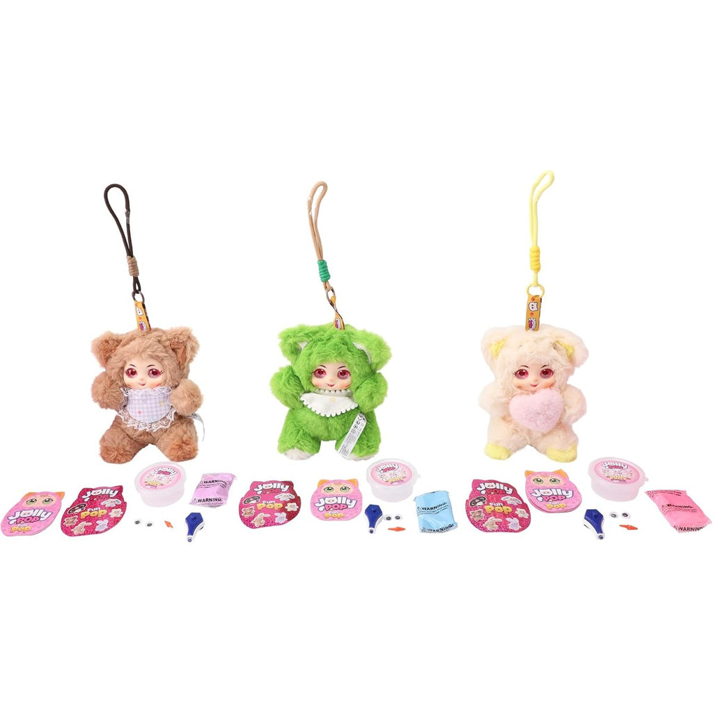 JollyPop Kitten FunPop Collectibles Plush Toy for Kids, Includes Dress Up Accessories, Character Cards, Cute Pastel