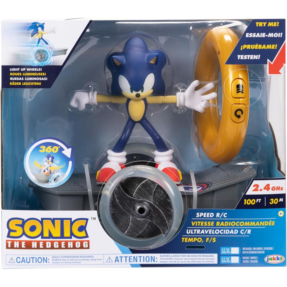 Sonic The Hedgehog Speed RC Skateboard Vehicle with Gold Ring Controller