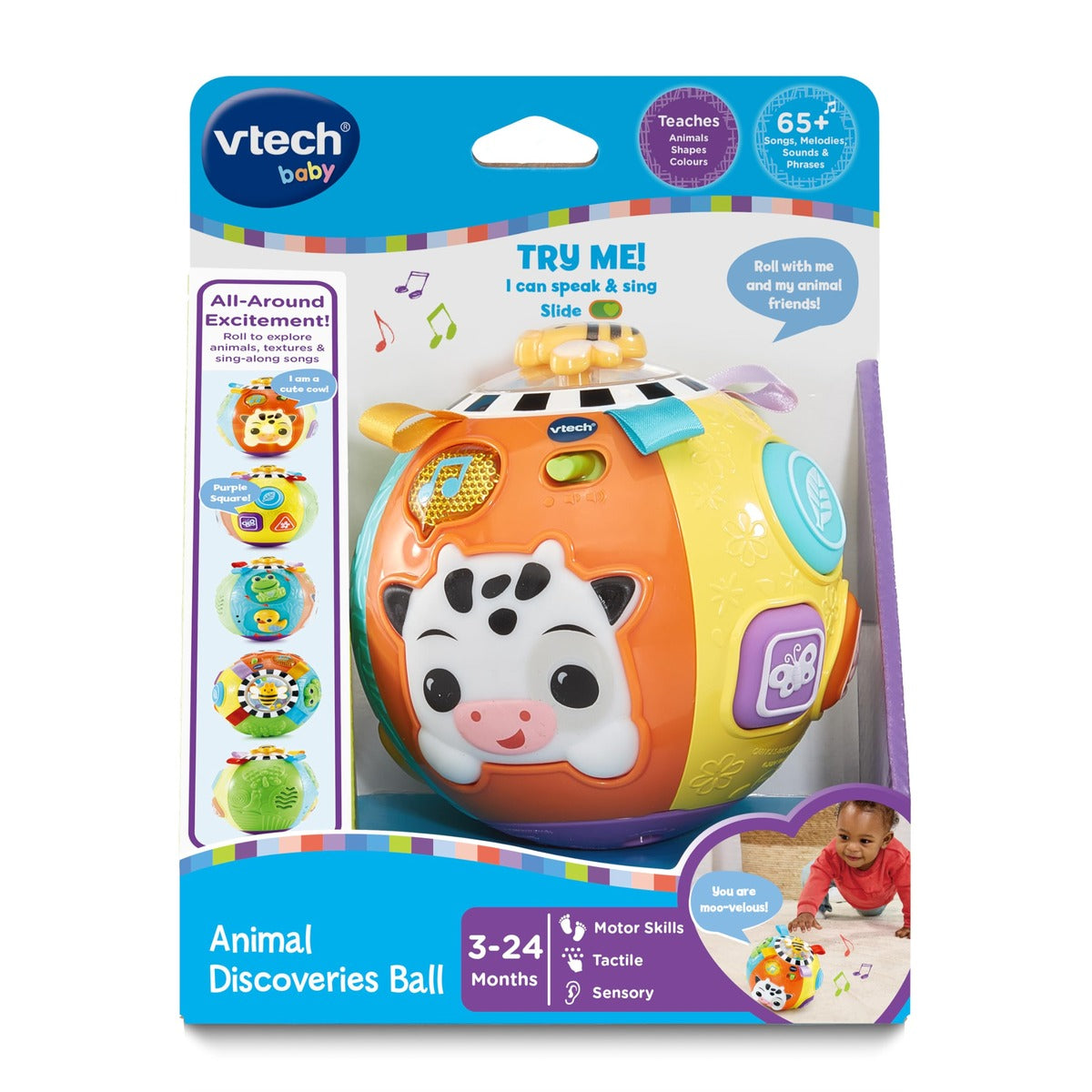 VTech Baby Animal Discoveries Ball, Interactive Baby Toy with Lights