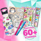 iLY ACTIVITY KINGS Insulated Hydro Water Bottle With Straw For Girls &amp; Boys | Eco-Friendly, BPA Free | Dishwasher Safe | (2 Markers, 60 Stickers, Kids 6+)