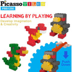 PicassoTiles 1250 PCs Educational Building Block Tiles Set Creative Shapes to Enhance Imaginative Play Unique Set to Characters and Numbers Learning STEM Toys Washable for Learning Education Ages 3+