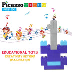 PicassoTiles 1250 PCs Educational Building Block Tiles Set Creative Shapes to Enhance Imaginative Play Unique Set to Characters and Numbers Learning STEM Toys Washable for Learning Education Ages 3+