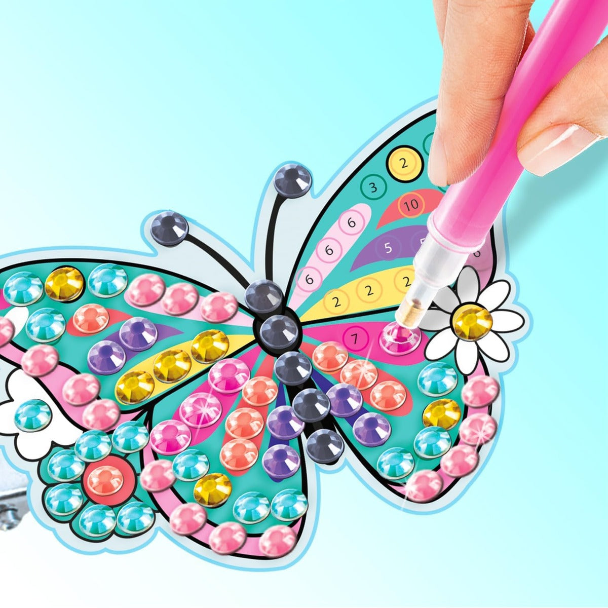 Canal Toys Style 4 Ever - Diamond Art Hair Clips - Creative Kit for Children 6 Years + - 8 Hair Clips to Customise with Rhinestones, Pen and Wax - Fashion and Craft Gift Idea - OFG334
