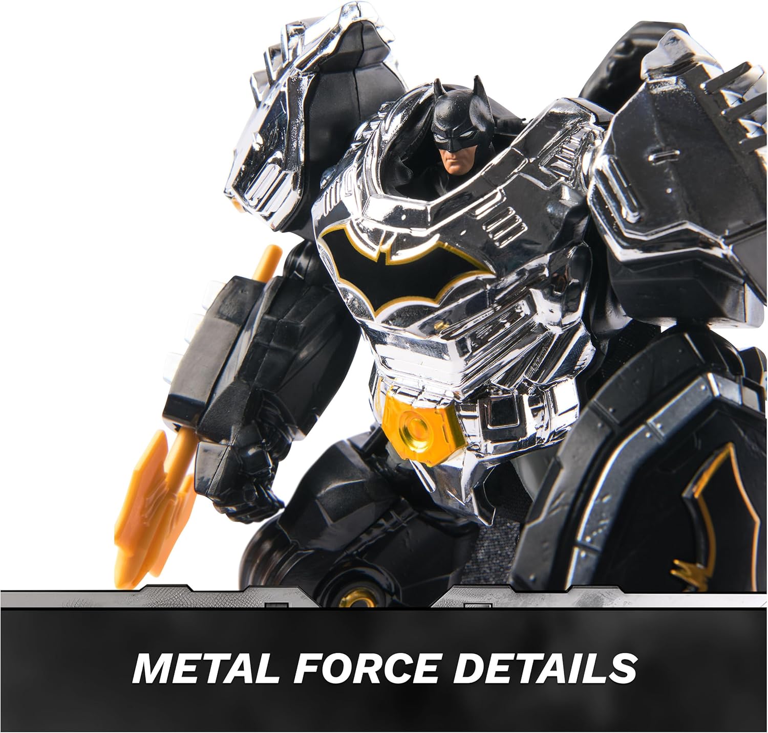 DC Comics, Metal Force Batman Action Figure, 6-Inch with 4-Inch Mini Figure, Built-in Blaster and Armor Suit, Super Hero Kids Toys for Boys and Girls Ages 4 and Up