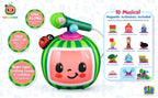 eKids Cocomelon Toy Karaoke Machine for Kids with Microphone and Musical Activators, Includes Night Light with Sleep Sounds and Lullabies for Toddlers, Green