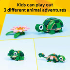 LEGO® Creator 3 in 1 Turtle with a Water Lily Flower 31377 Animal Toy - Building Set with 3 Build Options, Turtle, Chameleon or Frog - Animal Figures for Kids Aged 7+ - Toy for Girls and Boys