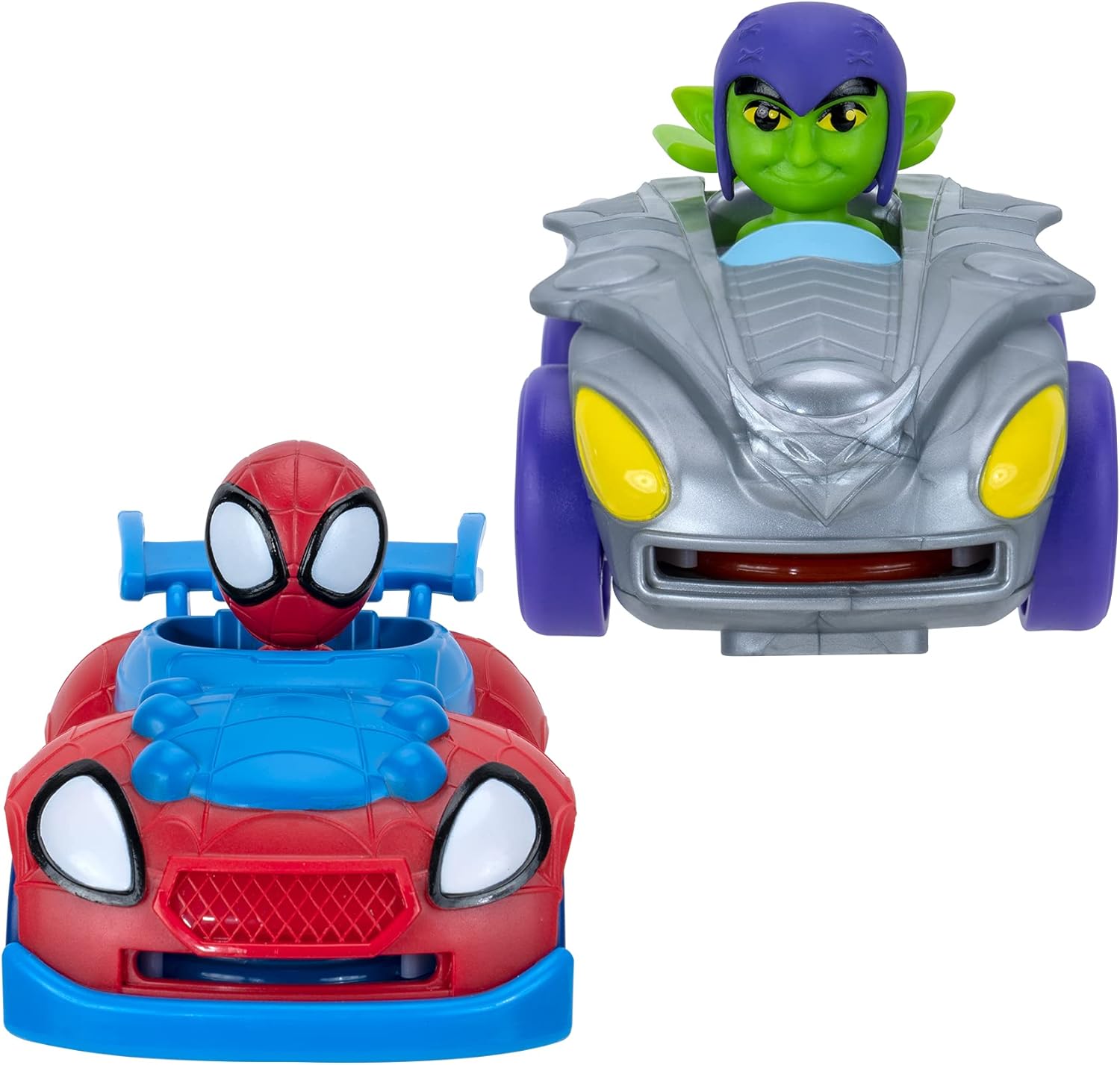 Marvel Spidey and his Amazing Friends Little Vehicle 2-Pack - 5” Disc Dashers Featuring Spidey Vs Green Goblin - Amazon Exclusive