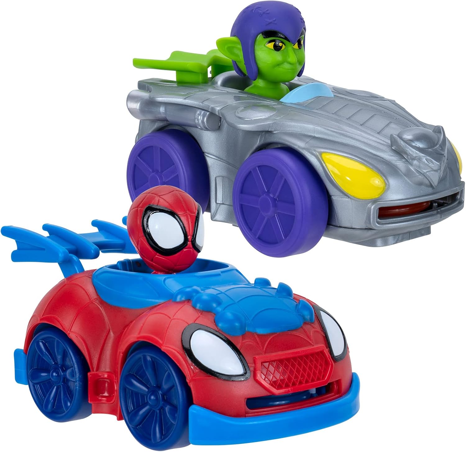 Marvel Spidey and his Amazing Friends Little Vehicle 2-Pack - 5” Disc Dashers Featuring Spidey Vs Green Goblin - Amazon Exclusive