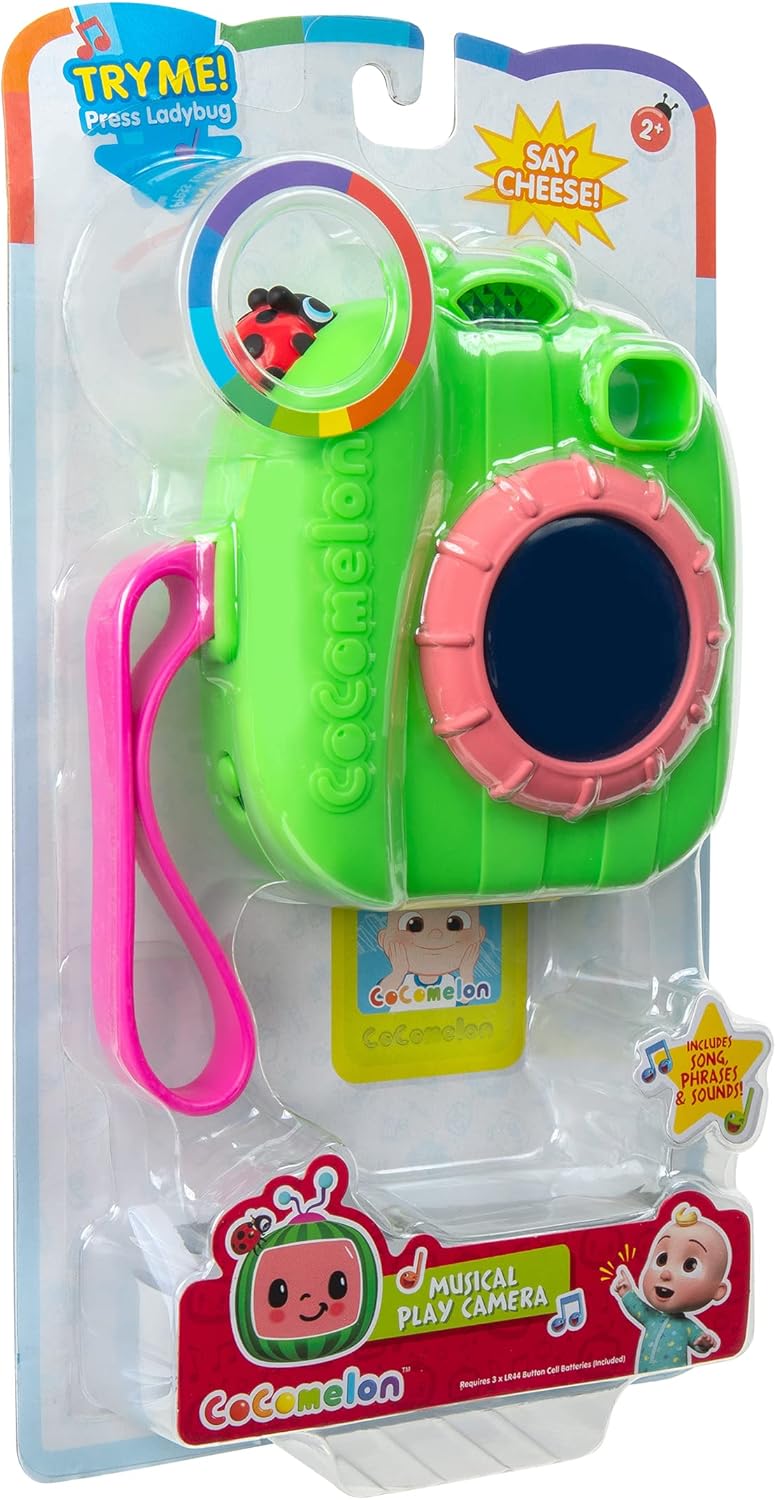 CoComelon Musical Play Camera - Features JJ’s Photo - Musical, Light up Camera - Toys for Kids, Toddlers, and Preschoolers