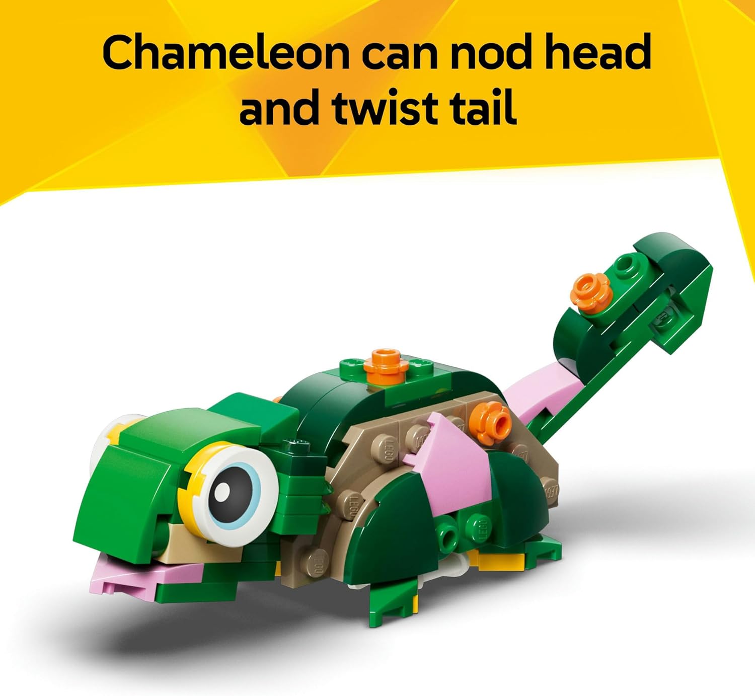 LEGO® Creator 3 in 1 Turtle with a Water Lily Flower 31377 Animal Toy - Building Set with 3 Build Options, Turtle, Chameleon or Frog - Animal Figures for Kids Aged 7+ - Toy for Girls and Boys