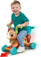 VTech 3-in-1 Bounce &amp; Go Pony | Interactive &amp; Educational Push, Ride &amp; Bounce Along Toy with Games | Suitable for Boys &amp; Girls 18-36 Months, English Version