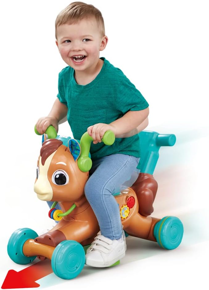 VTech 3-in-1 Bounce &amp; Go Pony | Interactive &amp; Educational Push, Ride &amp; Bounce Along Toy with Games | Suitable for Boys &amp; Girls 18-36 Months, English Version