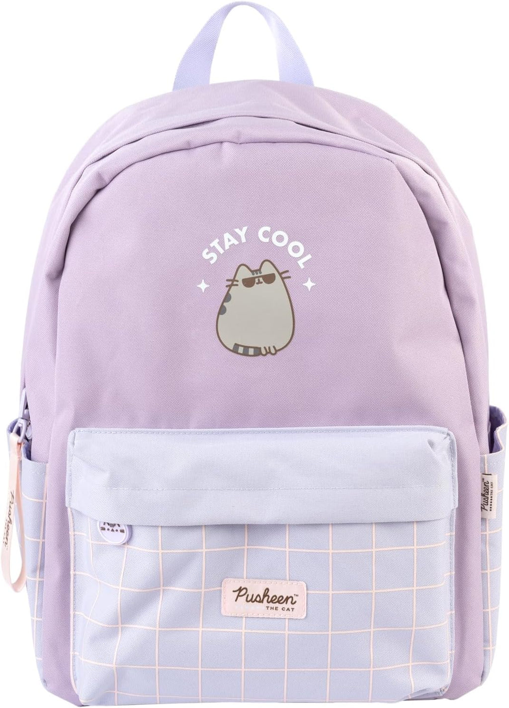 Pusheen School Backpack | Backpack Pusheen The Cat 25L, 20 x 29 x 42 cm, Adjustable Shoulder Straps, Front and 2 Side Pockets, Backpack for Girls or Girls, Kawaii Stationery, Purple, 20