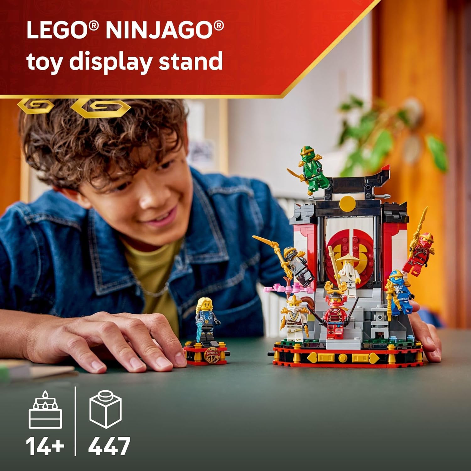 LEGO NINJAGO Ninja Character Display 15th Anniversary Building Toy for Kids, Ages 14+ - Ninja Playset W/Elemental Master of Lightning + 7 Minifigures - Gift Idea for Teen Boys &amp; Girls - 71866