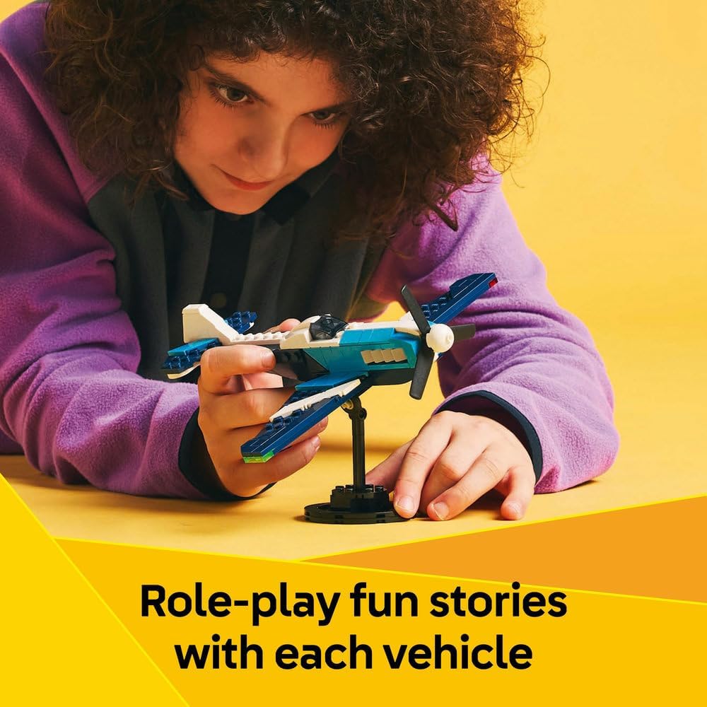 LEGO Creator 3in1 Aircraft: Race Plane Toy - Transforms into a Jet or Helicopter Model - Vehicle Building Set for 7+ Year Old Boys &amp; Girls - Fun Birthday Gift Idea - 31160
