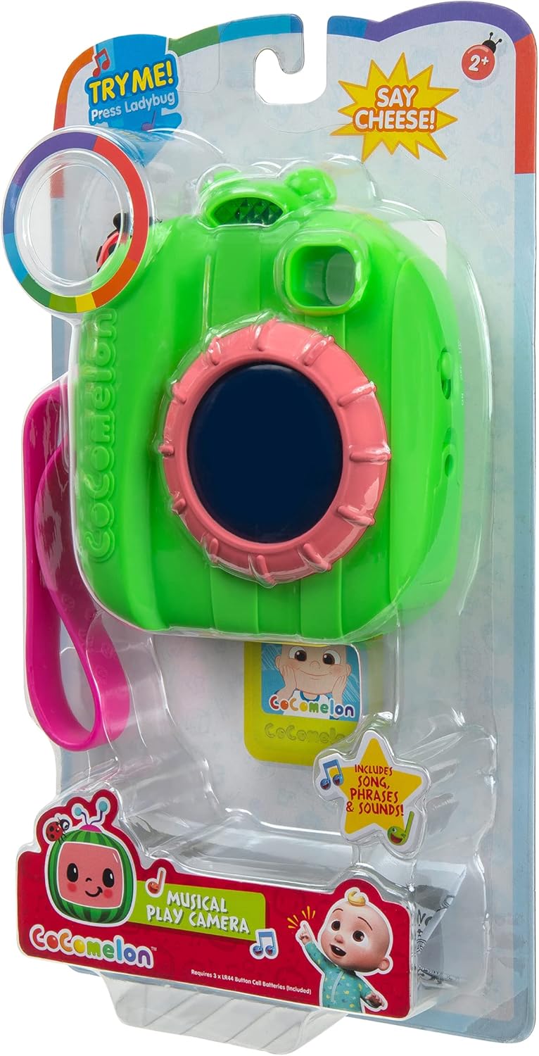 CoComelon Musical Play Camera - Features JJ’s Photo - Musical, Light up Camera - Toys for Kids, Toddlers, and Preschoolers