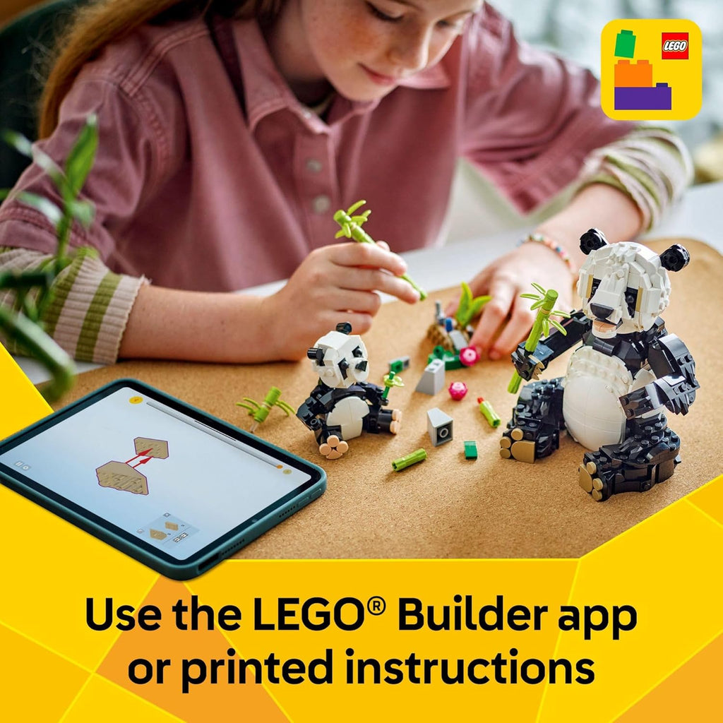 LEGO Creator 3 in 1 Wild Animals Panda Family - Building Toy Kit for Kids with 3 Building Options, Panda, Penguin, or Orca - 8 Year Old Girl &amp; Boy Birthday Gifts - 31165
