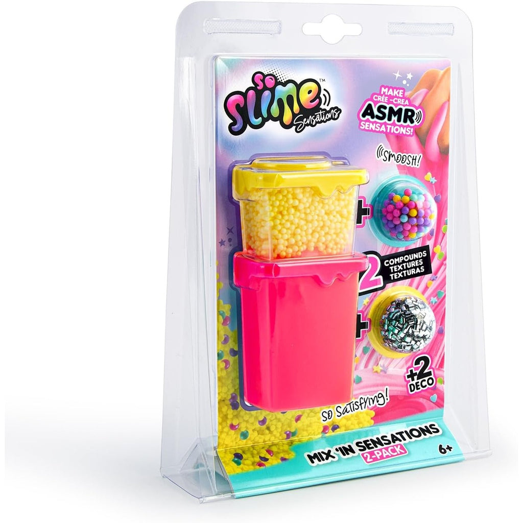 So Slime Sensations Mix'In Slime Set 2 Pack Slime with Mix-In Decorations | Sensory Slime Kit for Kids | Age 6+