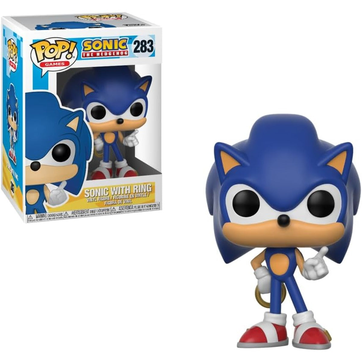 POP Games: Sonic - Sonic with Ring Collectible Toy, Multicolor, One Size Funko