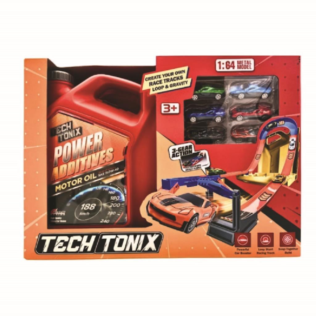 Tech TONYX Power Additives Racing Track Set with Die-Cast Cars | Ajeeb Stores