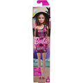 Barbie® Doll with Smooth Blonde Hair Dressed in Asymmetric Removable Pink Dress and Logo Print Shoes, HRH07