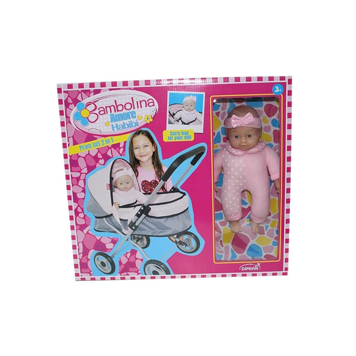 Bambolina Pram Set 2 In 1 With Doll