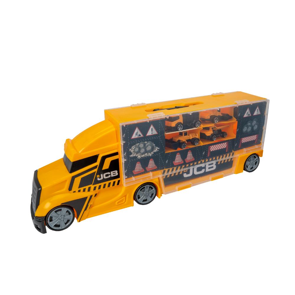 Teamsterz - Jcb Medium Construction Transporter With 4 Die-cast Construction Playset Truck
