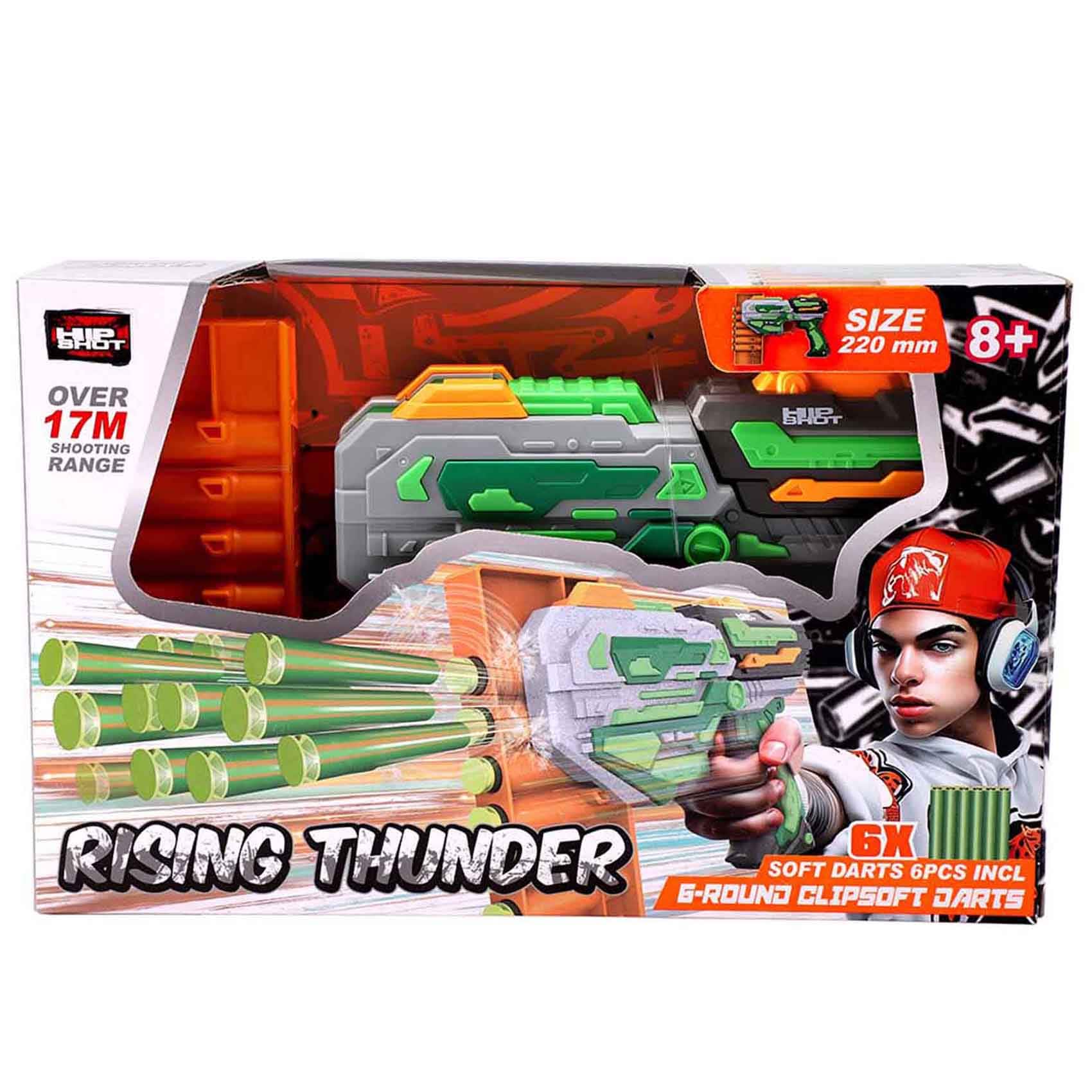 Hip Shot Rising Thunder Toy Dart Blaster With 6 Darts