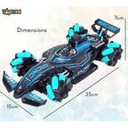 Toyshine F1 Fast RC Drift Car, Remote Control Car LED Lights 4WD 2.4GHz 360°Rotating RC Race Sport Stunt Car, High Speed Formula 1 Model Vehicle Toys Birthday Gifts for Kids Boys Age of 6-12 -Green
