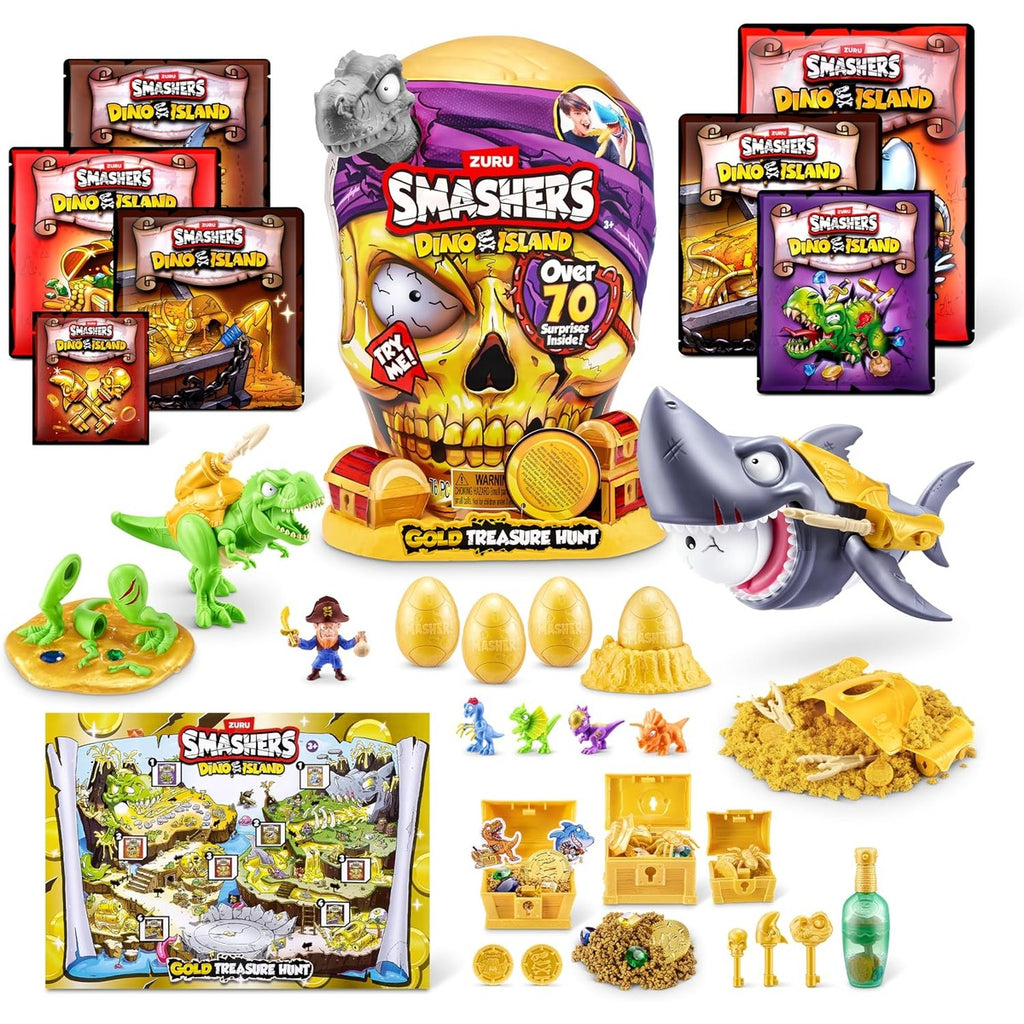 ZURU SMASHERS 74123A (Orange) Smashers Dino Island Gold Treasure Hunt by Zuru, Giant (31.6 cm)
