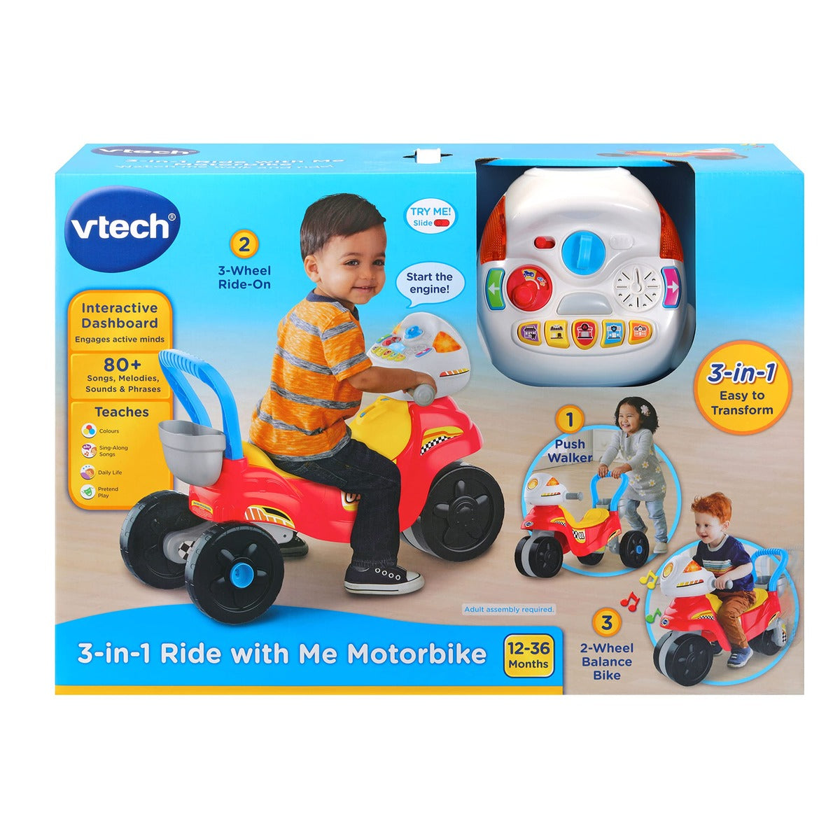 Vtech 529463 3-in1 Ride with Me Motorbike