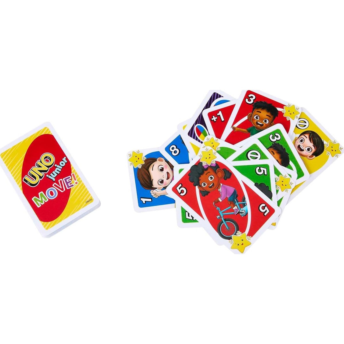 Mattel Games UNO Junior Move Kids Card Game with Action Rules for