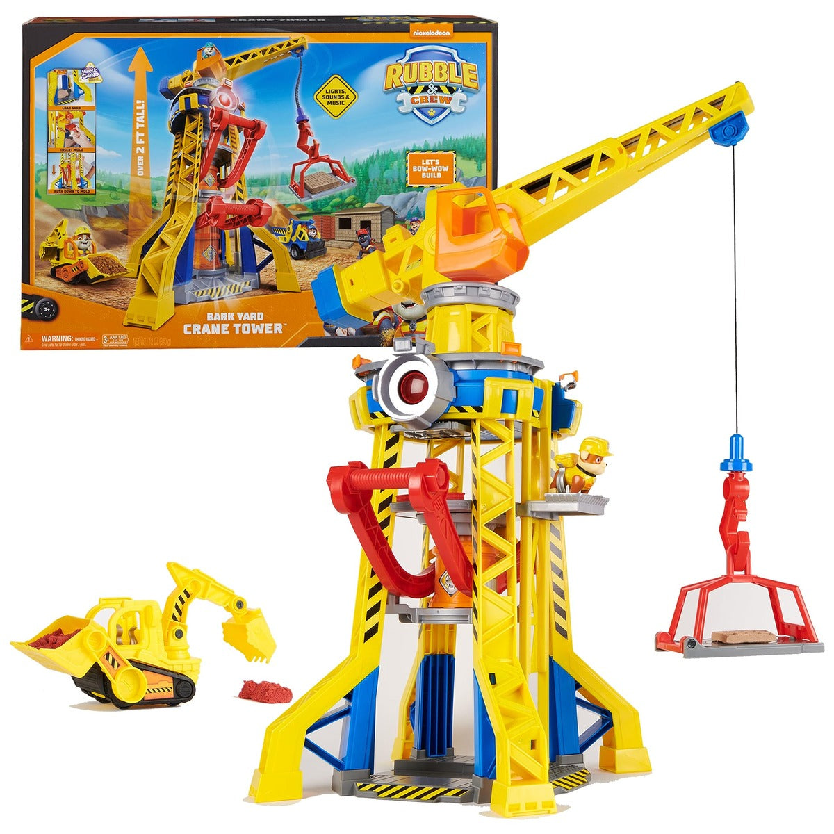 Ruben & Compagnie Brico Park – Interactive Construction Crane – Ruben Figurine Vehicle and Company to Collect – with Magic Sand Kinetic Sand – Paw Patrol Toy – Children's Toy for Ages 3 and Above