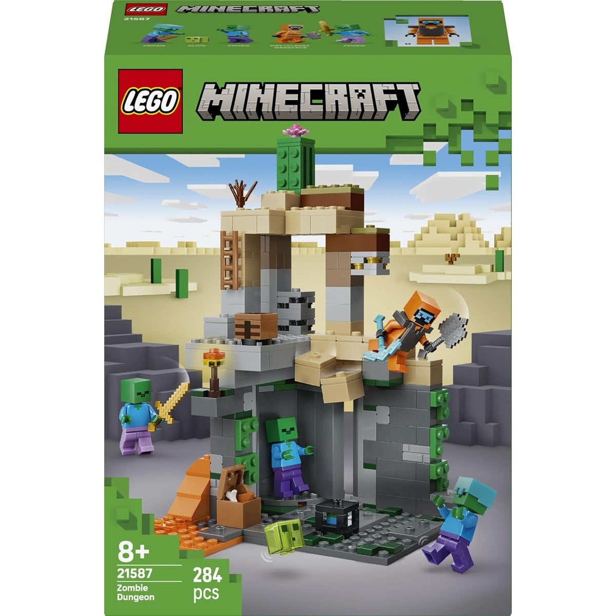 Lego Minecraft 21587 Zombie Dungeon Toy, Birthday Present, Blocks, Boys, Girls, Children, 8, 9, 10, Elementary School