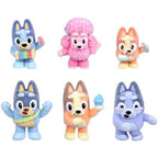 Bluey Fuzzies Deluxe Figure Pack. with 6 Specially Flocked Collectible Mini