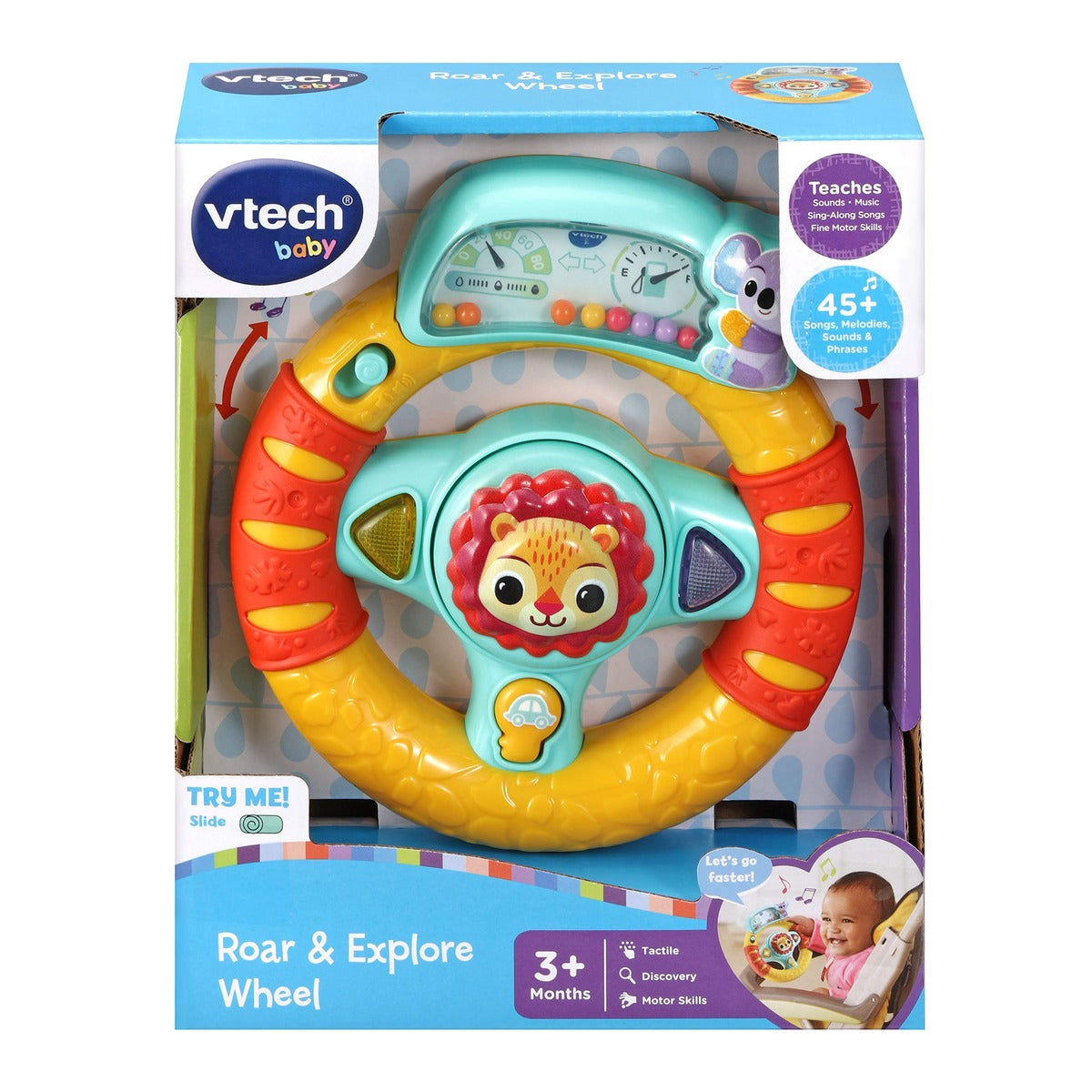 VTech Baby Roar & Explore Wheel, Interactive Baby Toy with Phrases