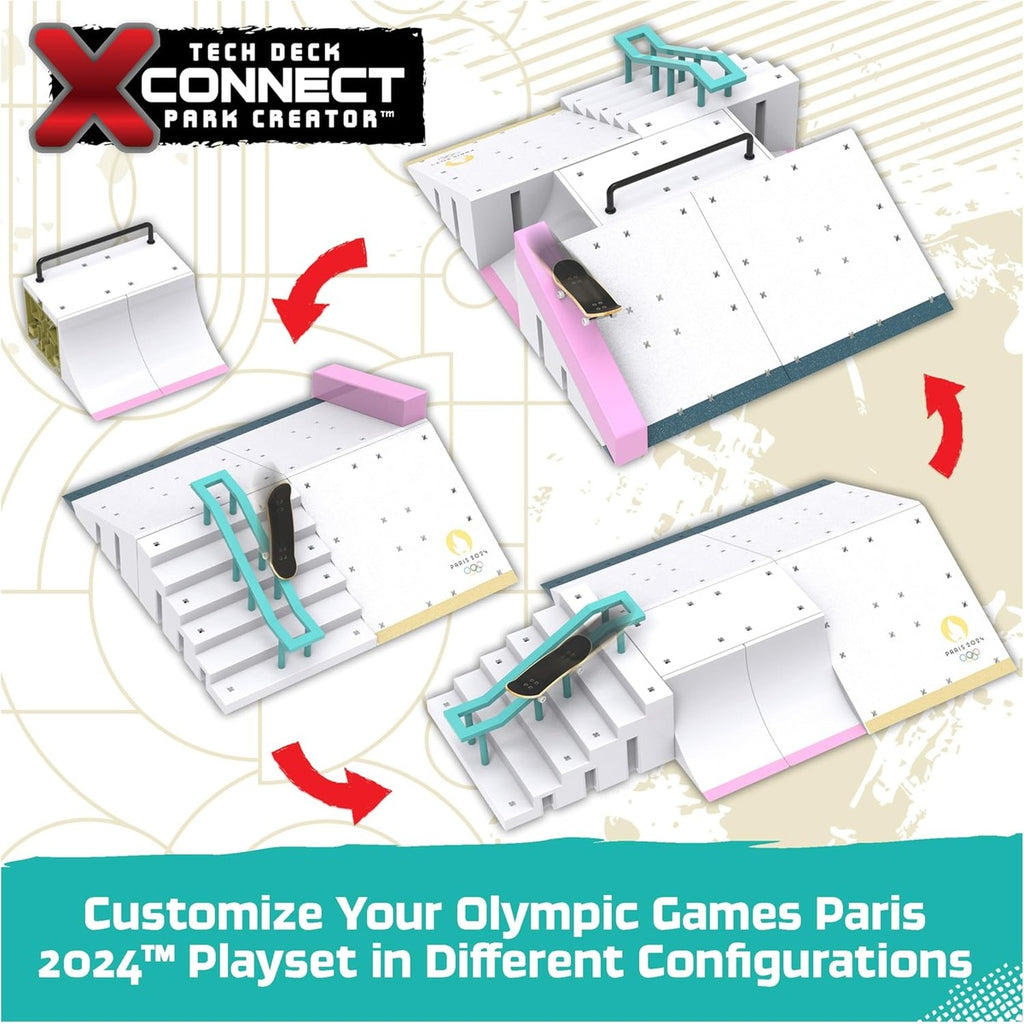 Tech Deck, Shane O'Neill's Olympic Games Paris 2024 Ramp Customizable X-Connect Park Creator Playset & Exclusive Fingerboard, Kids Toy for Ages 6+