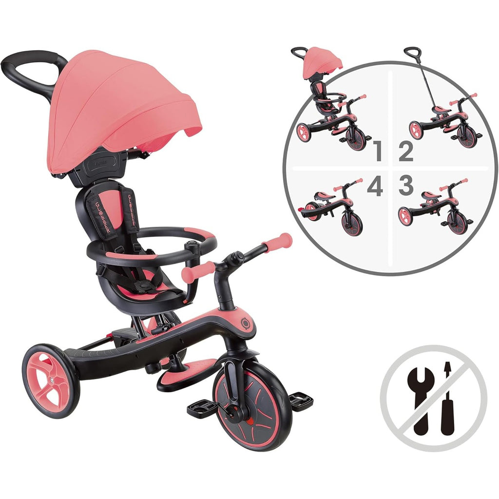Globber - 4 in 1 Explorer Tricycle Pink