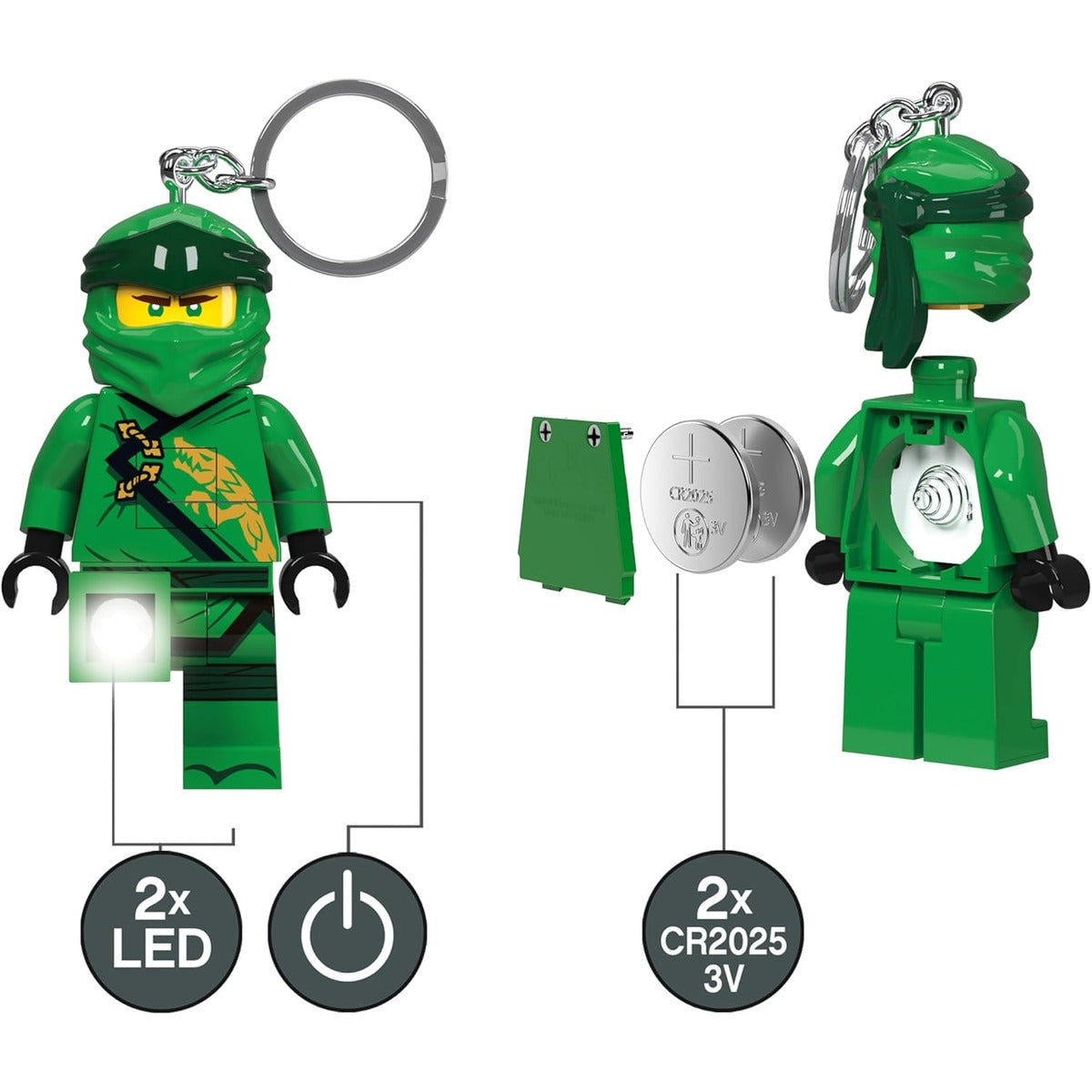 LEGO Ninjago Large 3 Inch Tall Figure Keychain Light - Lloyd (KE150H)