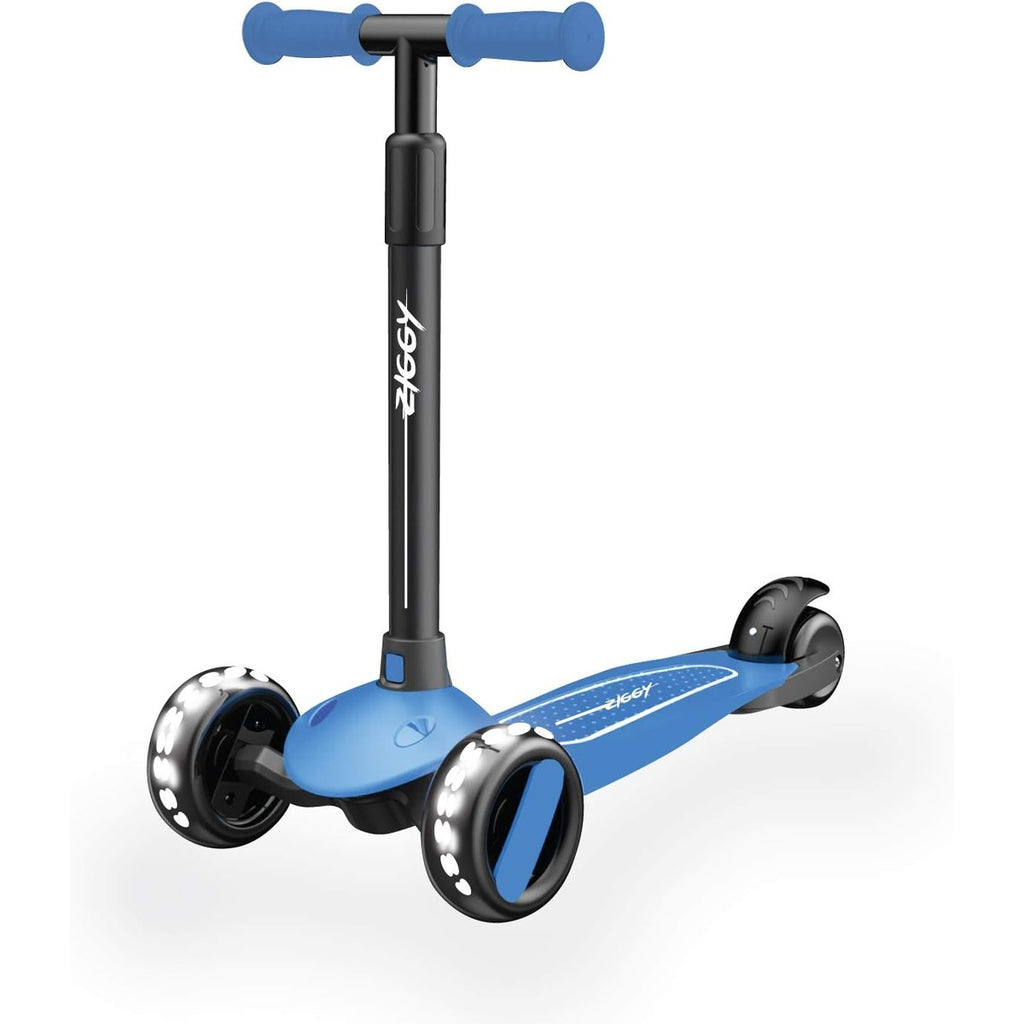 ZIGGY 3-Wheel Tilt Scooter for Kids Ages 2-10 | Red Kick Scooter with LED Light-Up Wheels, 4-Height Adjustable