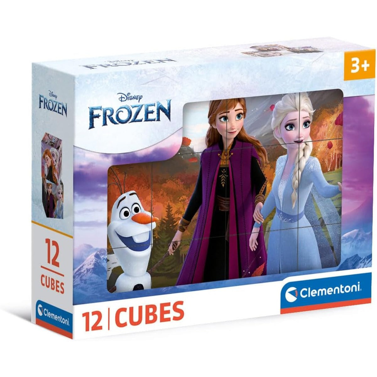 Clementoni 41192 Frozen - 12 Pieces Children 3 Years, Cartoon, Cube, Disney Puzzle, Made in Italy, Multicoloured