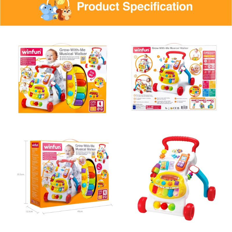 Winfun Grow with me Musical Walker