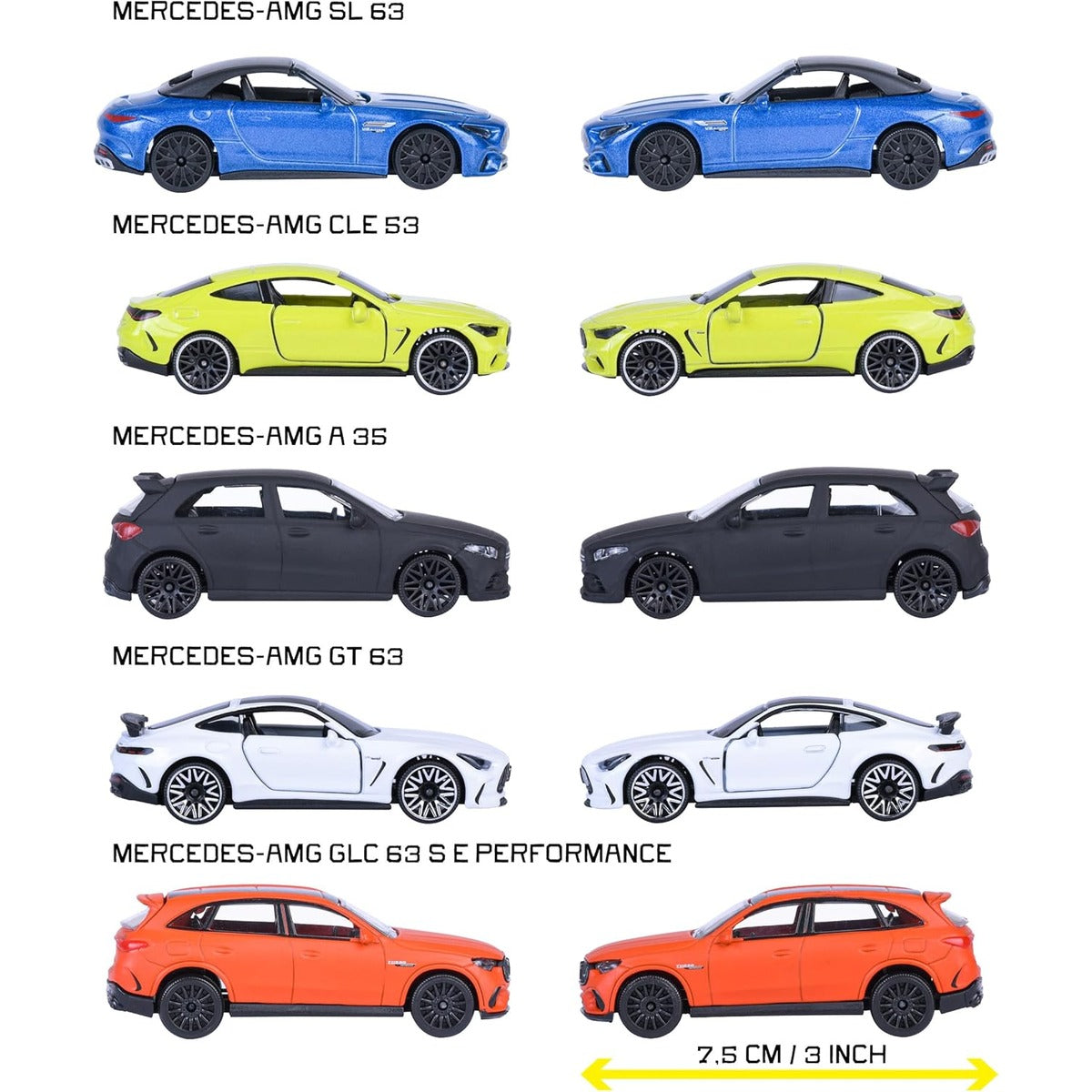 Mercedes-AMG 5 Pieces Giftpack die cast Collection Vehicles to Display and Play