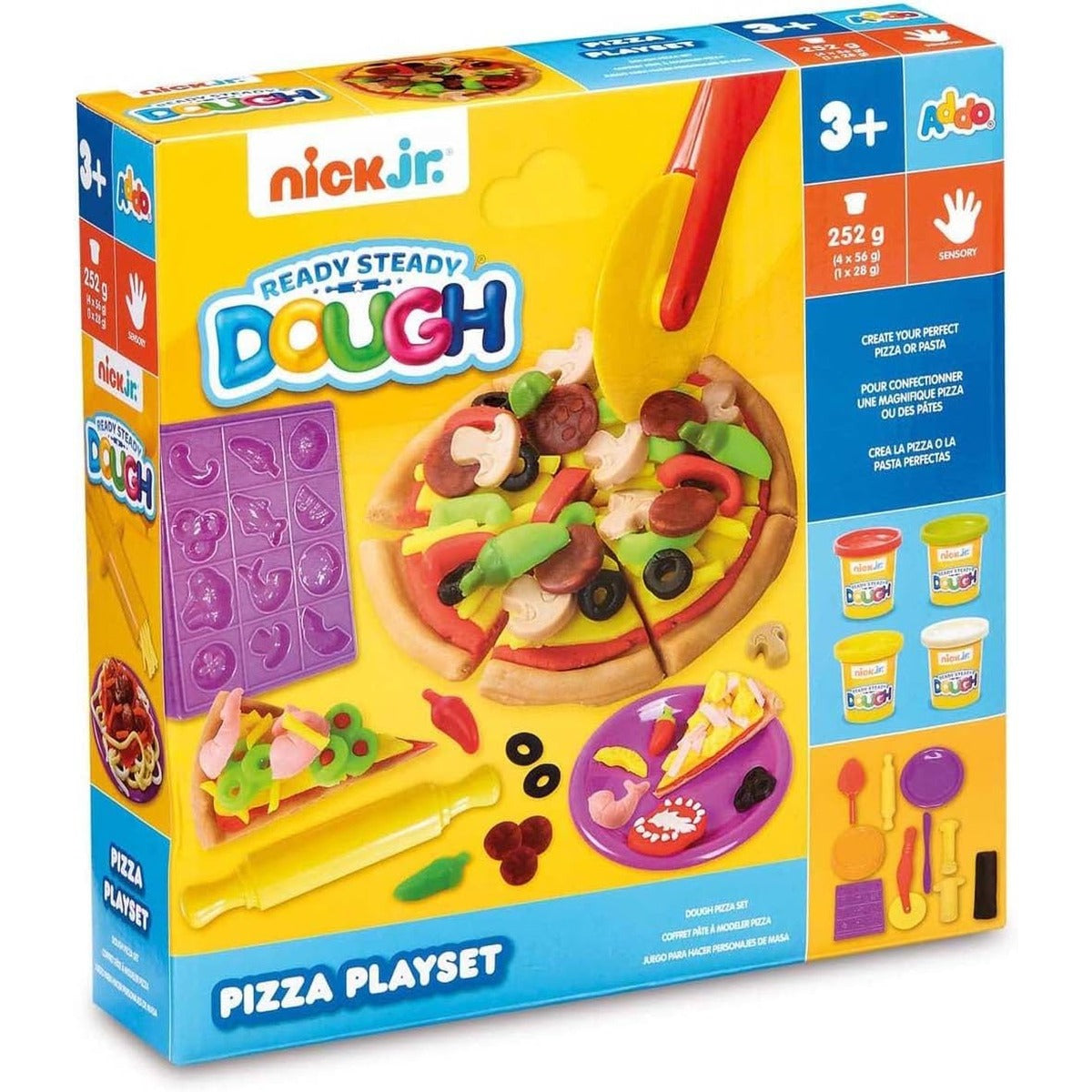 Addo Nick Junior Dough Pizza Playset 252g, Play Dough, Clay Toys, Moulding Arts & Craft, School Supply, Toys for Kids