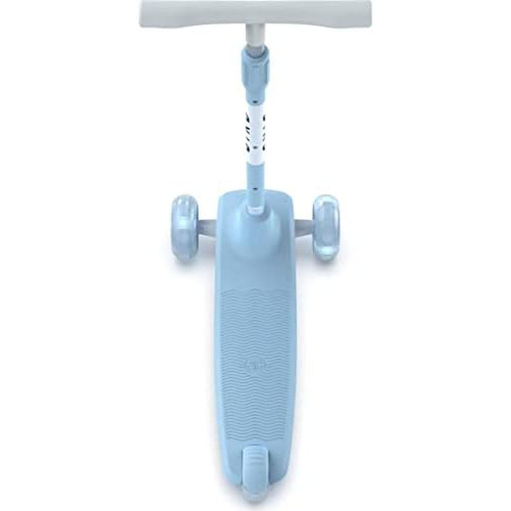 Bird Birdie Glow Kids Scooter Leg Power W/ Glowing Wheels, AdjUStable Height, Portable Compact Stylish Trendy, 3 Wheels Design, Stomp Brake System, Sky Blue